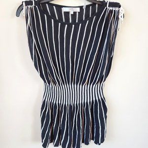 One 7 six sleeveless black and white sweater, shoulder ties, Small